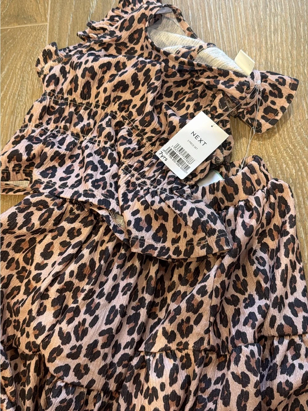 Girls Leopard Print Skirt and Top Set - NWT 7yrs